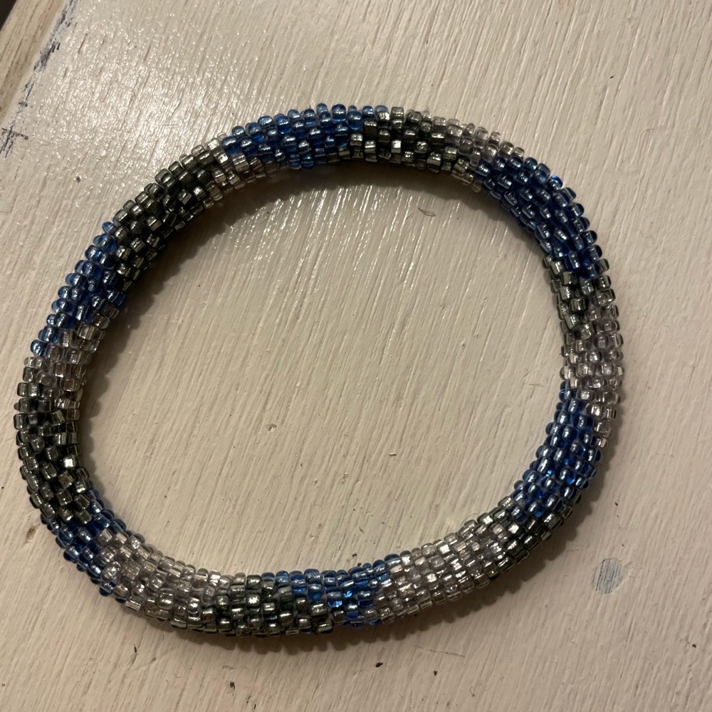 Blue and silver lily and Laura bracelet